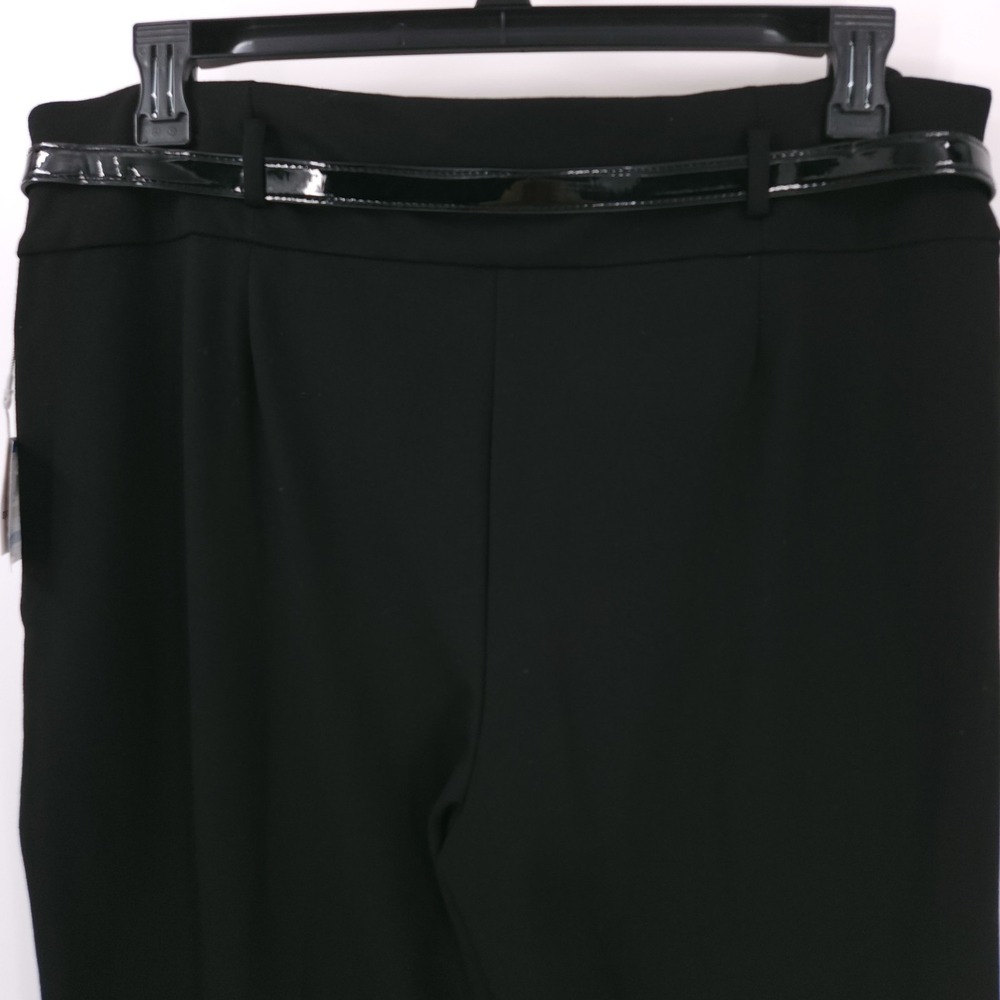 Kasper High Rise Pull On Boot Leg Dress Pant with Belt Black Womens XL NWT - Picture 7 of 11